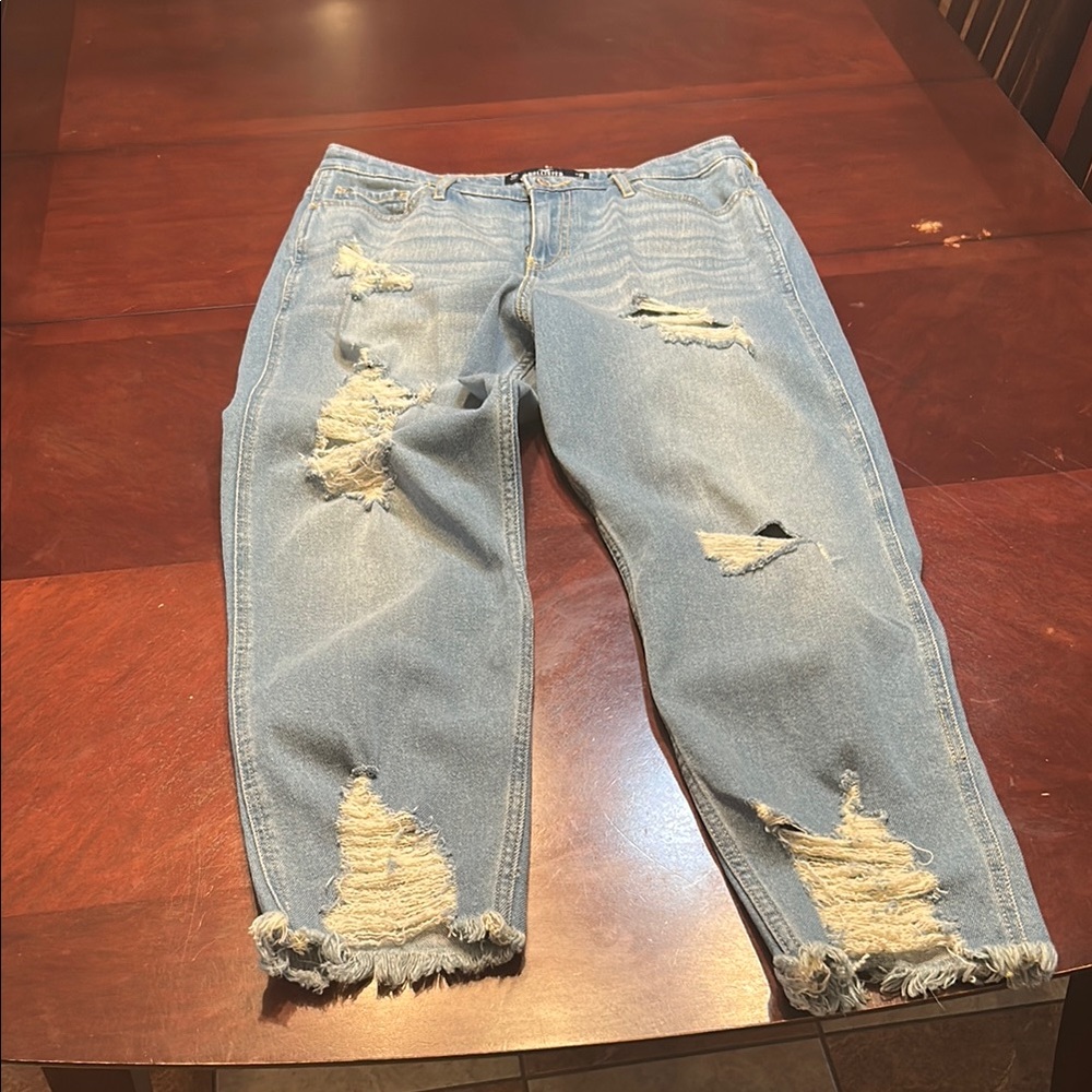 Women's Distressed Blue Jeans